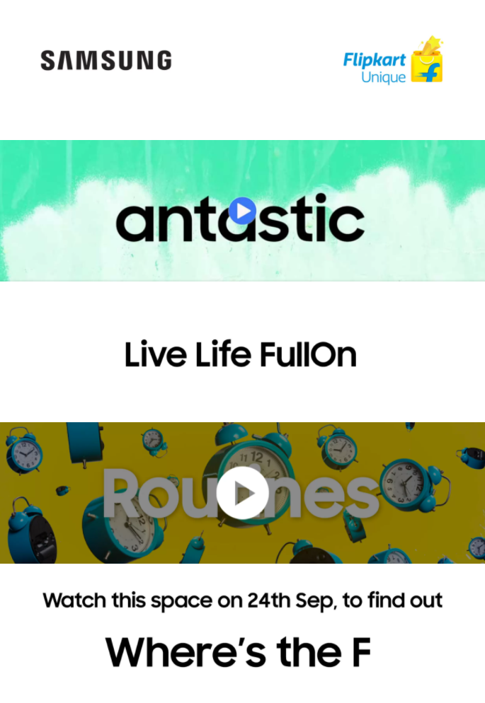 Samsung Galaxy F series microsite screenshot