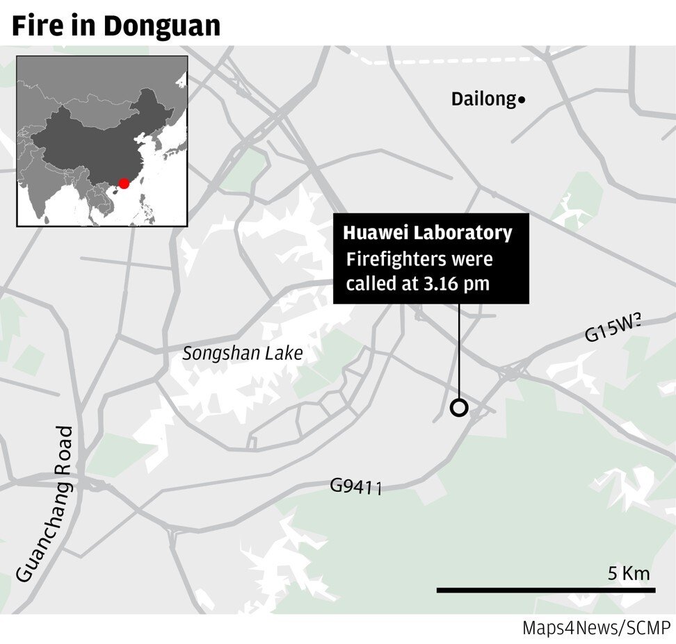 Fire broke out at a builidng near Huawei’s Research facility in Dongguan 4