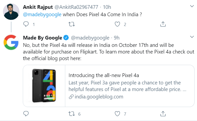 Google Pixel 4a India release date
