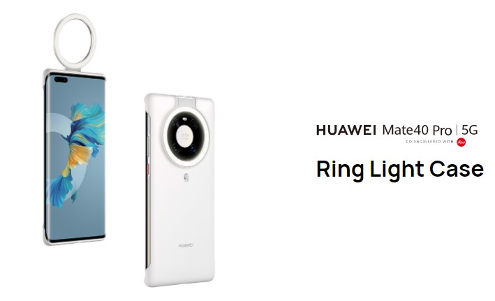 Estuche con anillo de luz para HUAWEI Mate 40 Pro