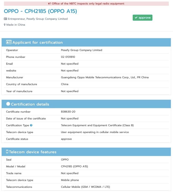 Oppo A15 And Oppo A15s Phones Bag Vital Certifications Gizmochina