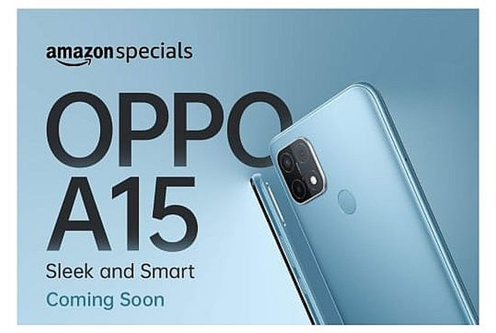 OPPO A15 coming soon teaser on Amazon India