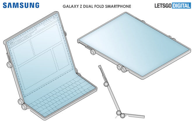 Samsung Display Outward Folding Foldable Smartphone Dual Fold Design Patent 01