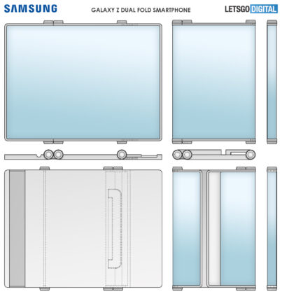 Samsung Display Outward Folding Foldable Smartphone Dual Fold Design Patent 02