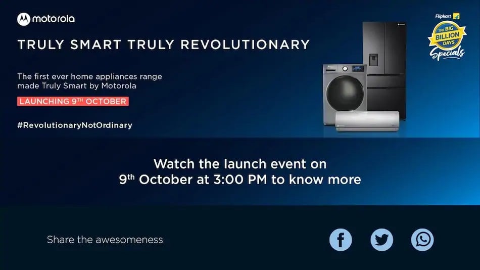 Motorola will launch new Home Appliances including AC, Refrigerator, Washing Machine on October 9