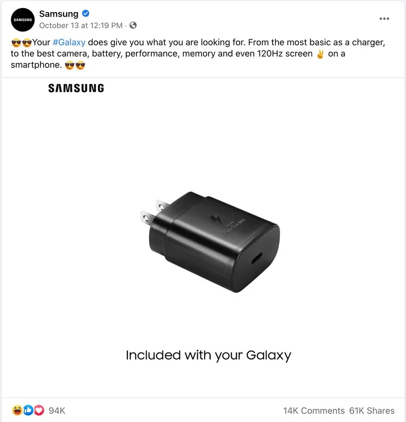 Samsung Mocks Apple for Ditching Power Adapter in iPhone box