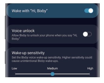 Desbloqueo de voz Bixby