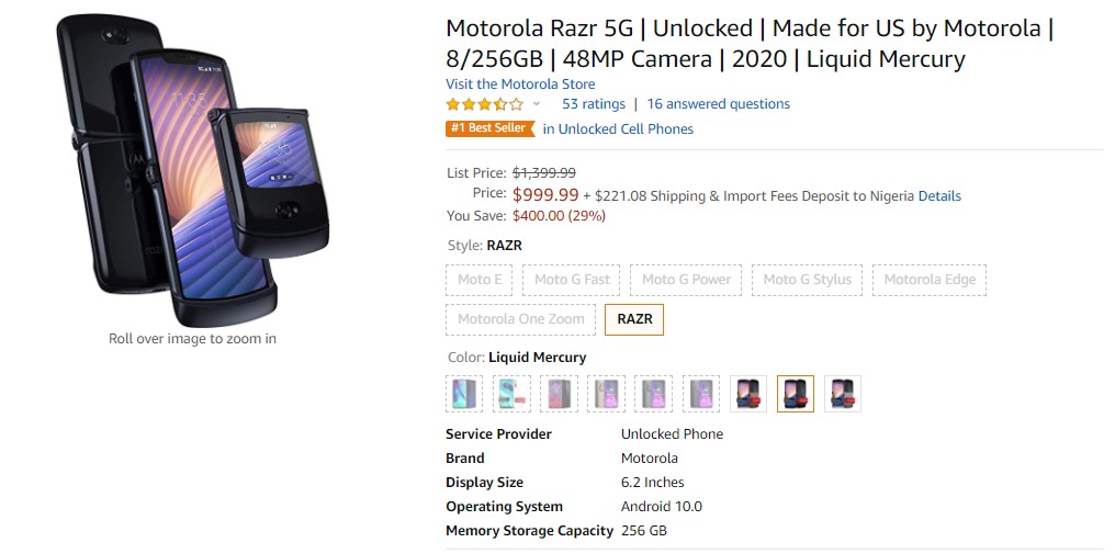 Motorola Razr 5G discount
