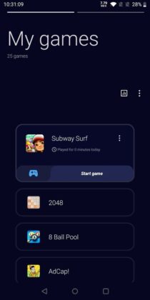 OnePlus Game Space app with new UI
