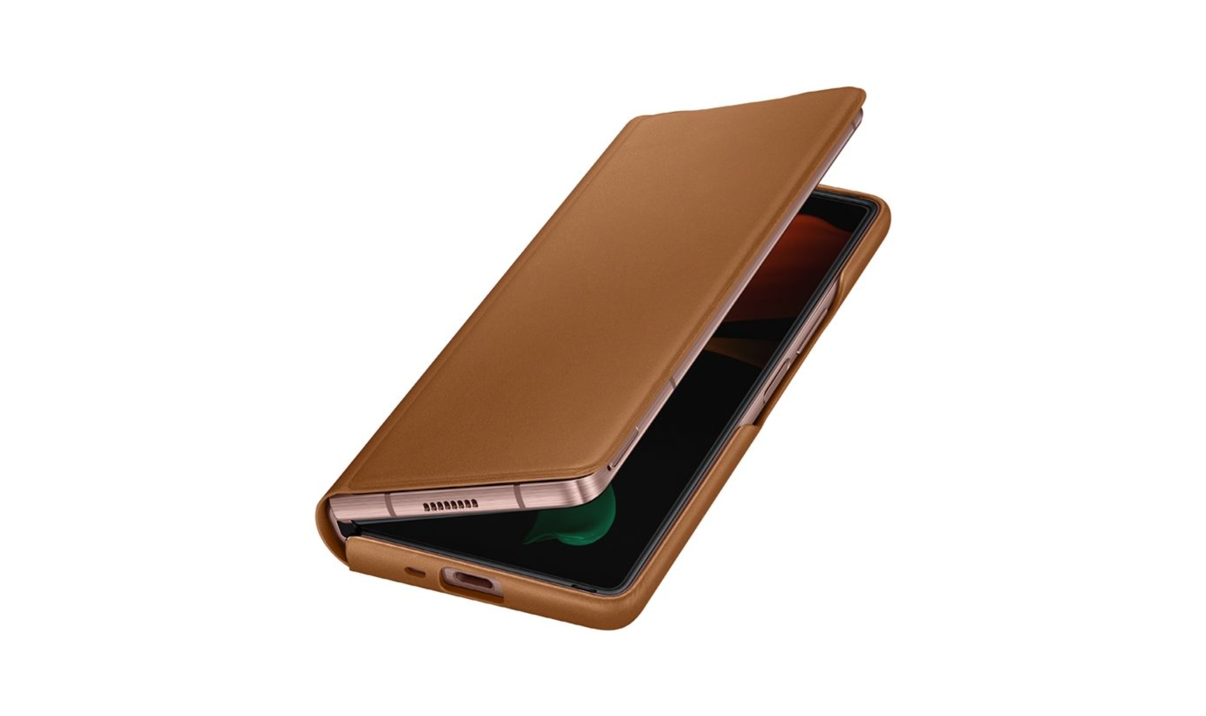 The new official leather case for Galaxy Z Fold2 offers complete ...