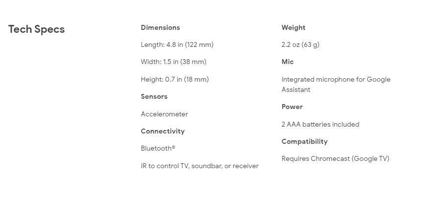 Voice Remote for Chromecast with Google TV