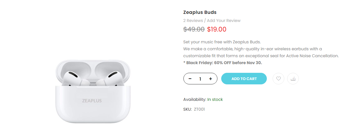 صفقة Zeaplus Earbuds