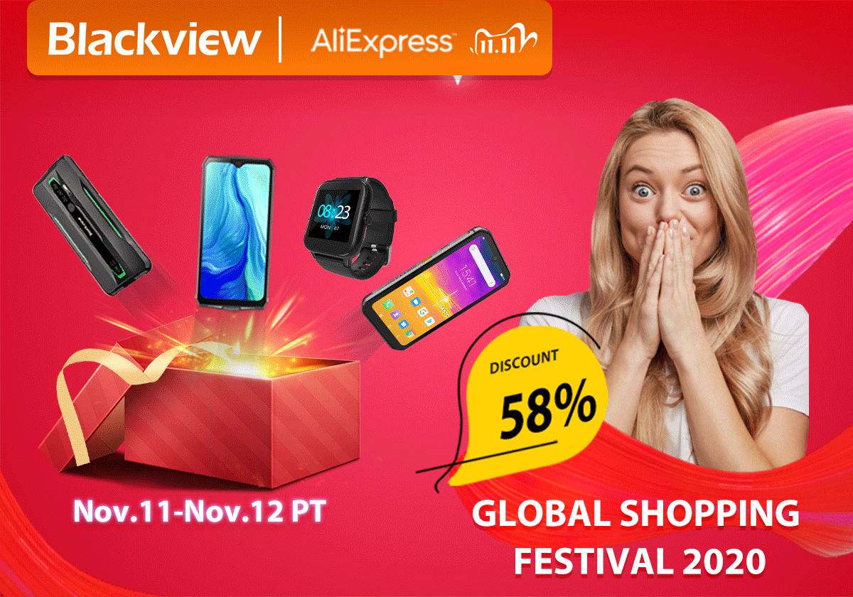 احصل على خصم يصل إلى 58٪ على مختلف منتجات Blackview في مهرجان التسوق العالمي 11.11