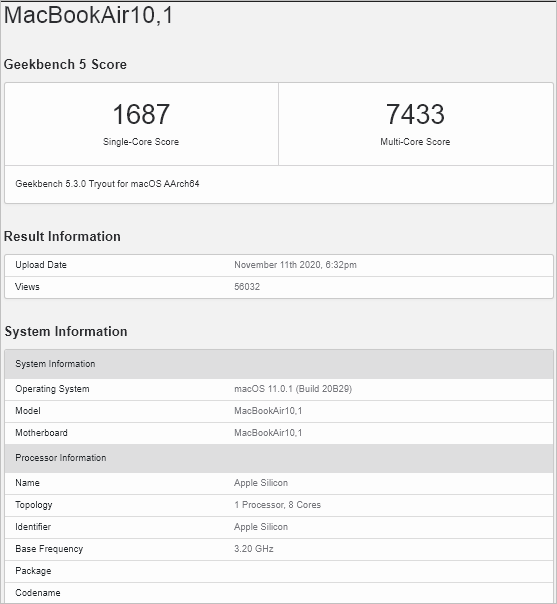 macbook air m1 geekbench comparison macbook air m1 geekbench comparison