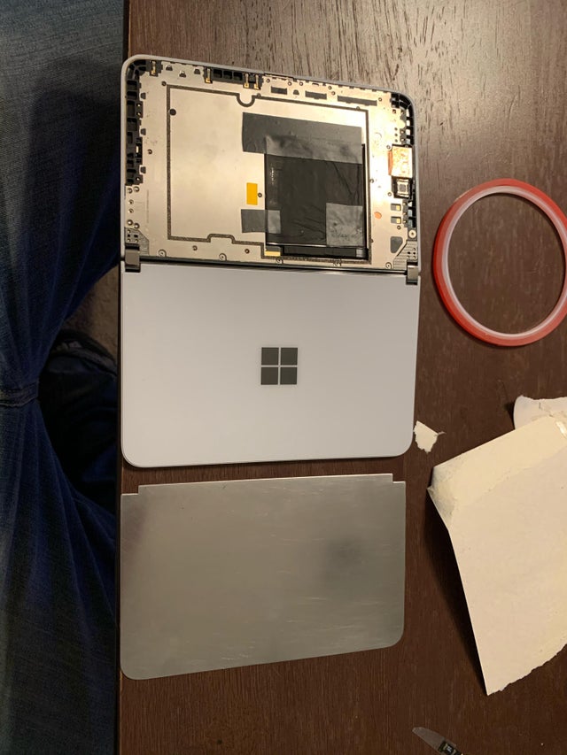 A Microsoft Surface Duo owner successfully replaces one of the broken