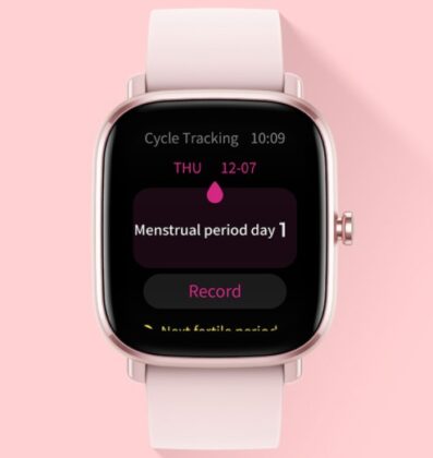 Amazfit GTS 2 Mini female cycle tracking