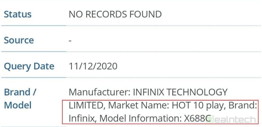 Infinix Hot 10 Play key specifications, rear design revealed through FCC listing 5