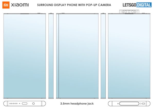 Xiaomi Surround Display Smartphone Pop-up Camera Design Patent 01