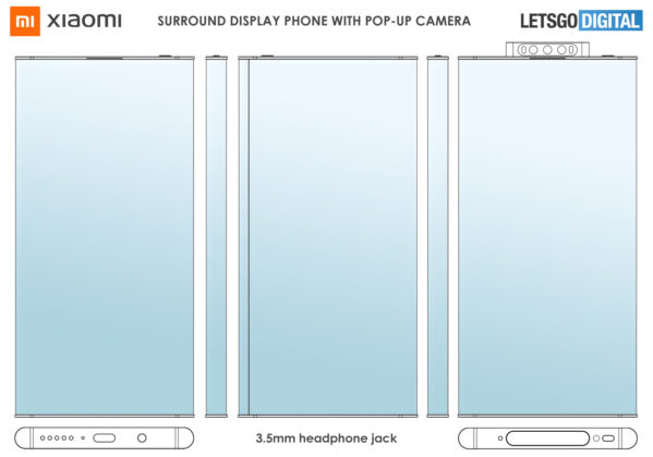 Xiaomi Surround Display Smartphone Pop-up Camera Design Patent 01