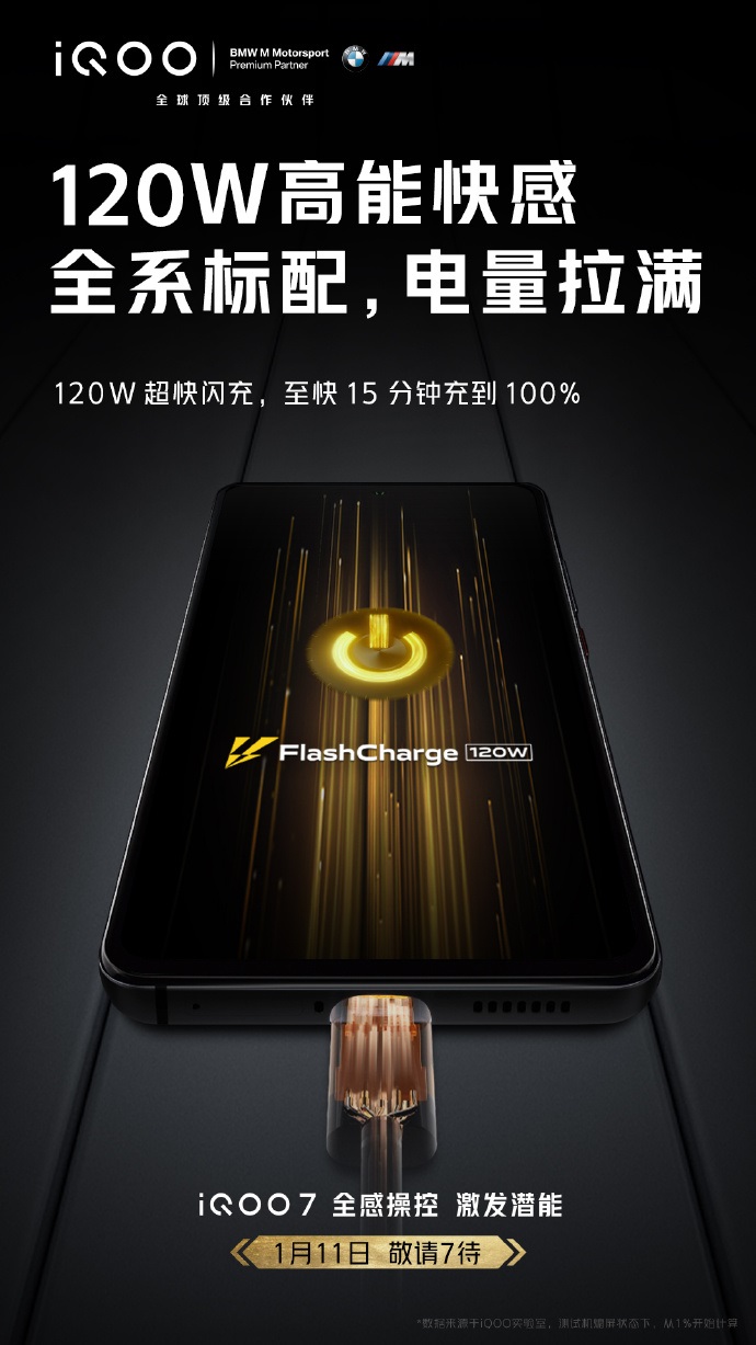 iQOO 7 120W Fast Charging Support