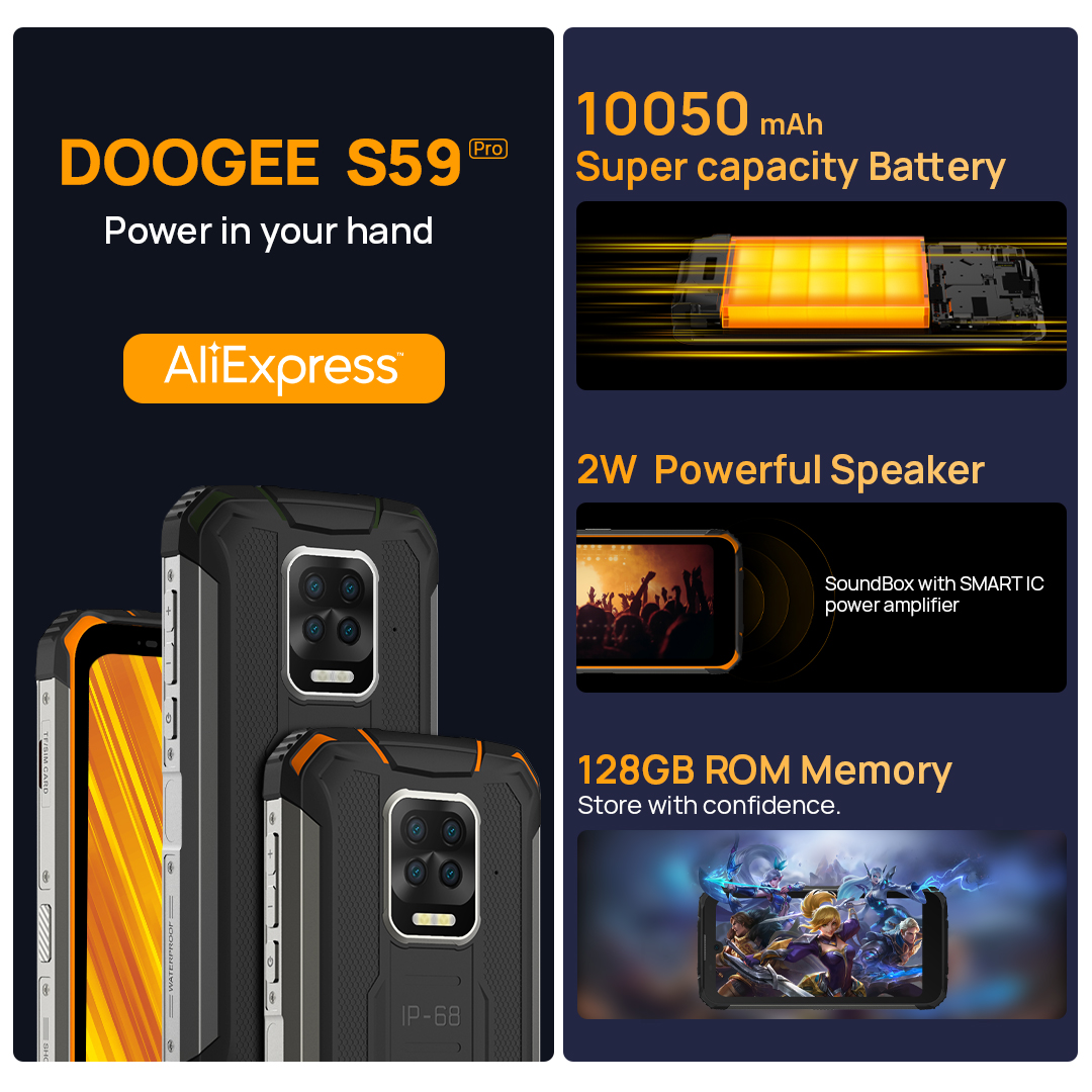 Doogee S59 Super Bateria 10050mah 4gb/ 64gb À Prova D'água