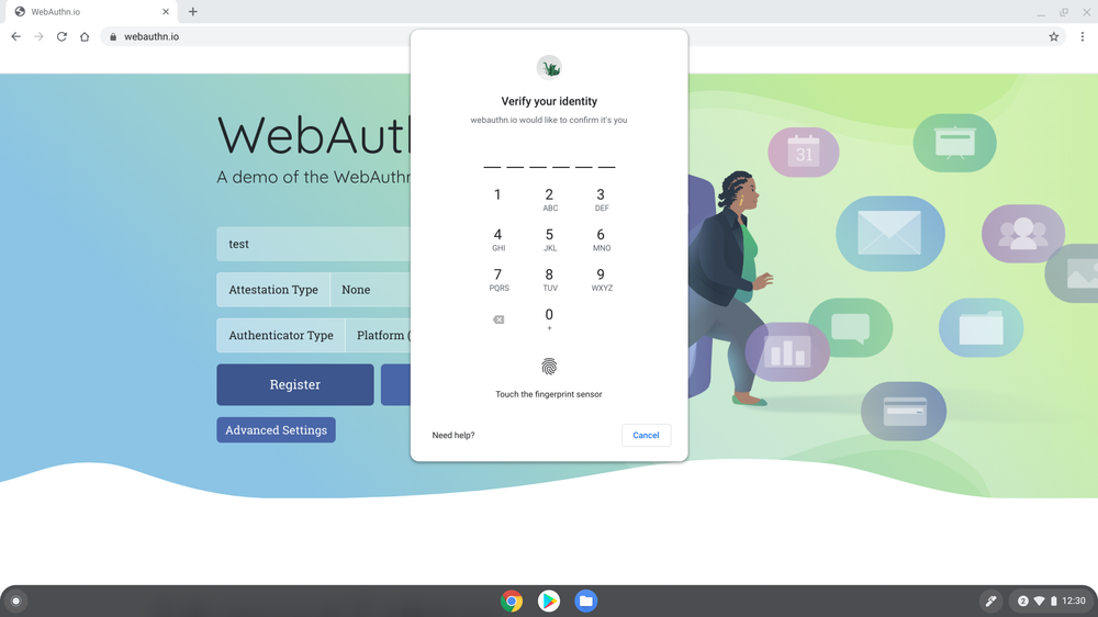 Chrome OS 88 WebAuthN