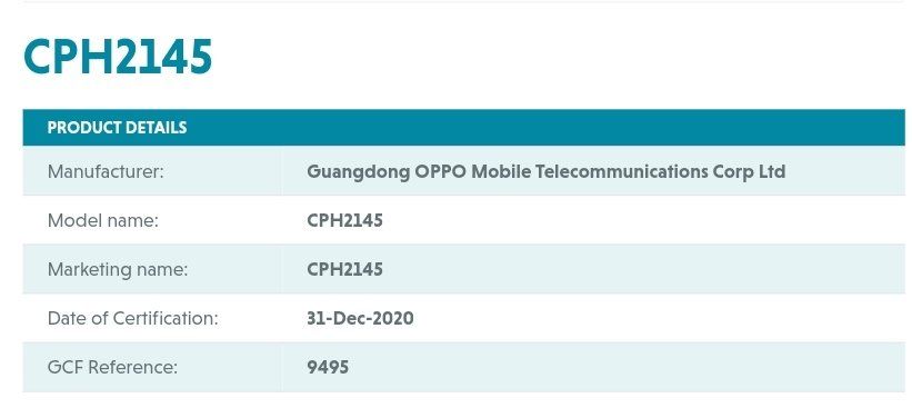 OPPO Reno5 5G, Reno5 Pro 5G bag NBTC and GCF certifications, global launch drawing near 3 OPPO Reno5 5G GCF