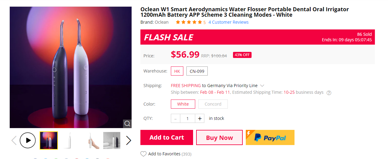 Oclean W1 Aerodynamics Water Flosser Gearbest