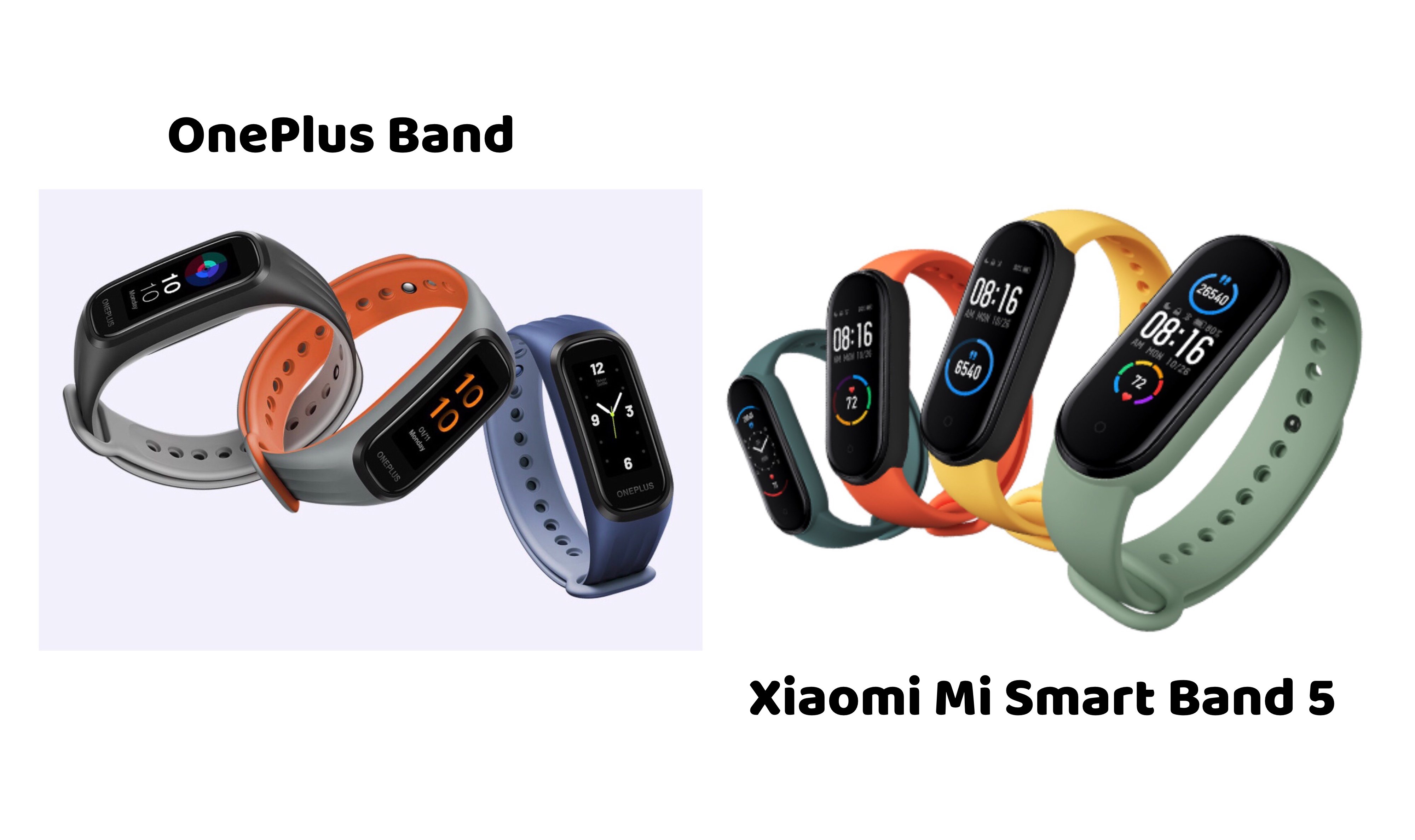 OnePlus Band vs Xiaomi Mi Smart Band 5 Specs Comparison