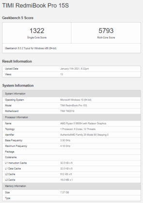 RedmiBook Pro 15S AMD Ryzen 5