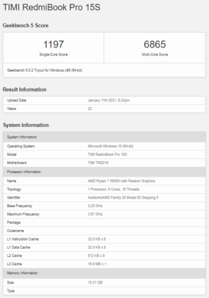 RedmiBook Pro 15S AMD Ryzen 7
