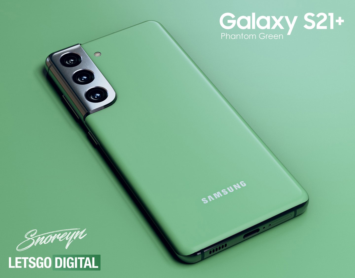 Samsung Galaxy S21 Plus Phantom Green digital LetsGoRender