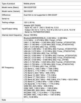 Samsung Galaxy XCover 5 FCC 1