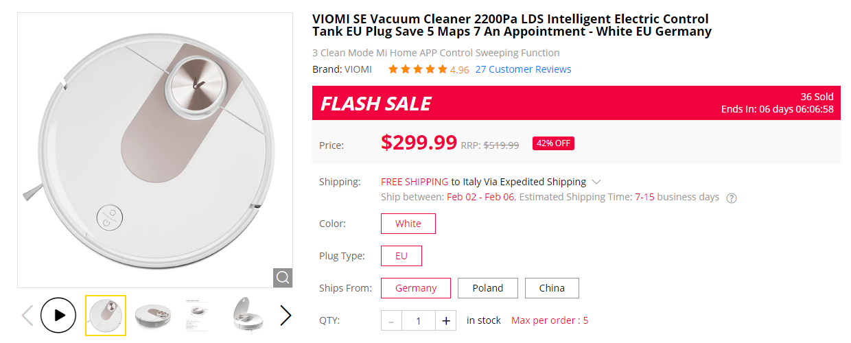 VIOMI SE Vacuum Cleaner Gearbest