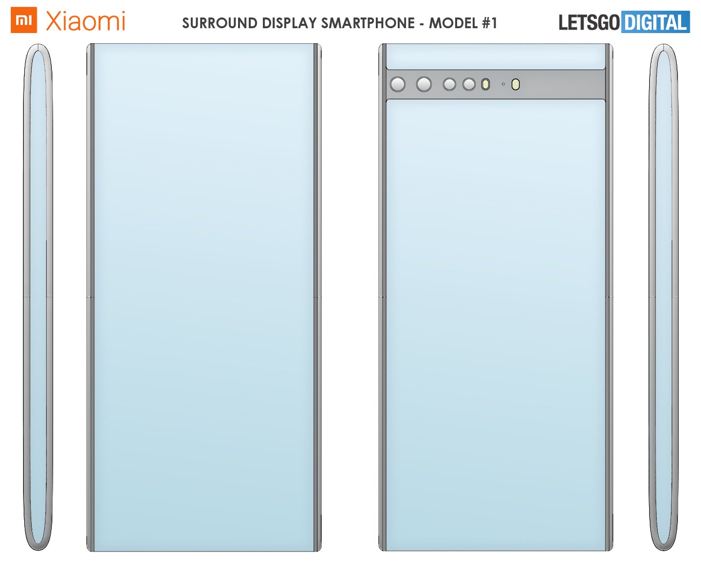 Patente de diseño de teléfono inteligente con pantalla envolvente Xiaomi 01