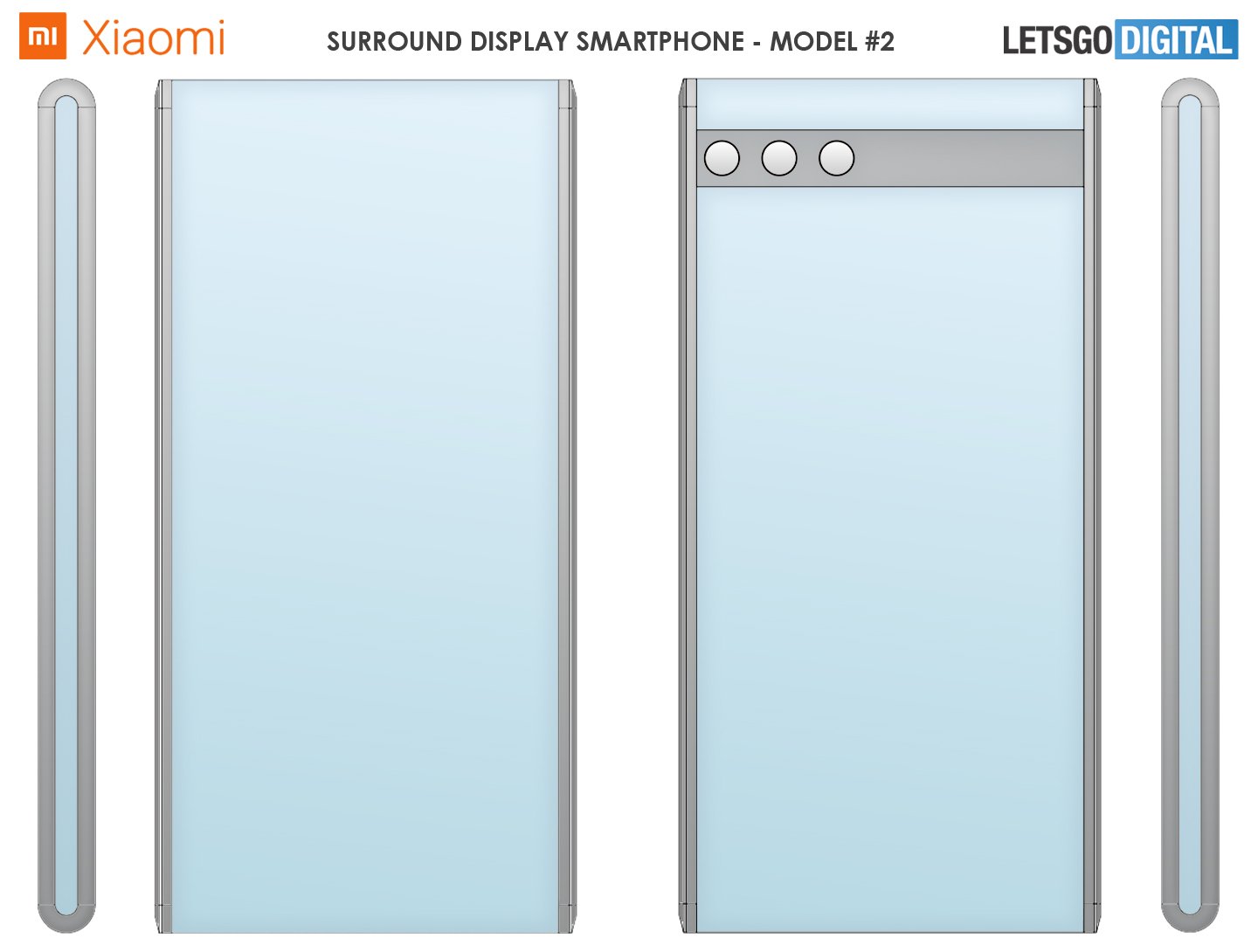 Patente 02 de diseño de teléfono inteligente con pantalla envolvente Xiaomi