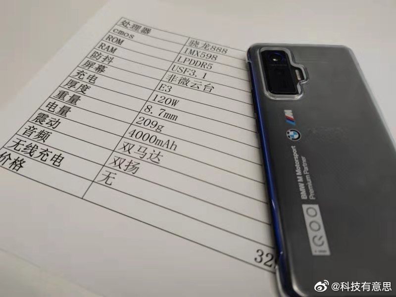 iQOO 7 specs sheet