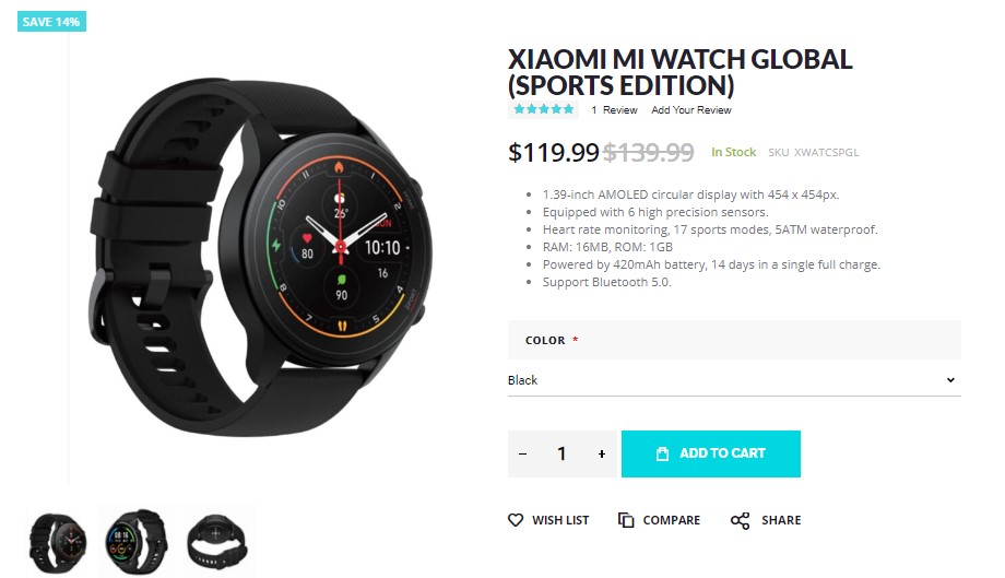 mi sports watch price