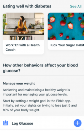 fitbit blood glucose