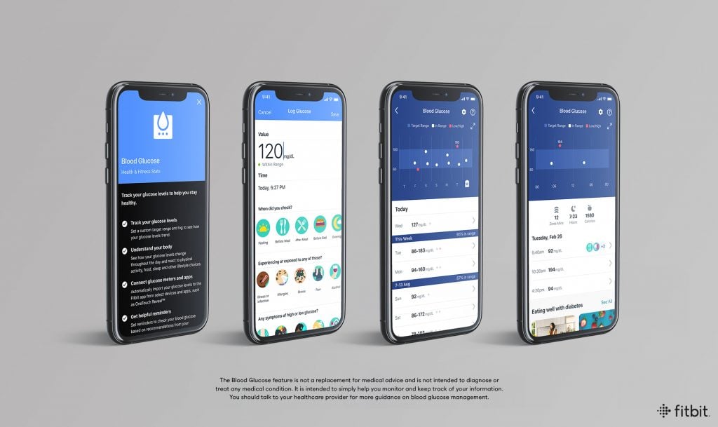 The Fitbit app's Blood Glucose tracking 
