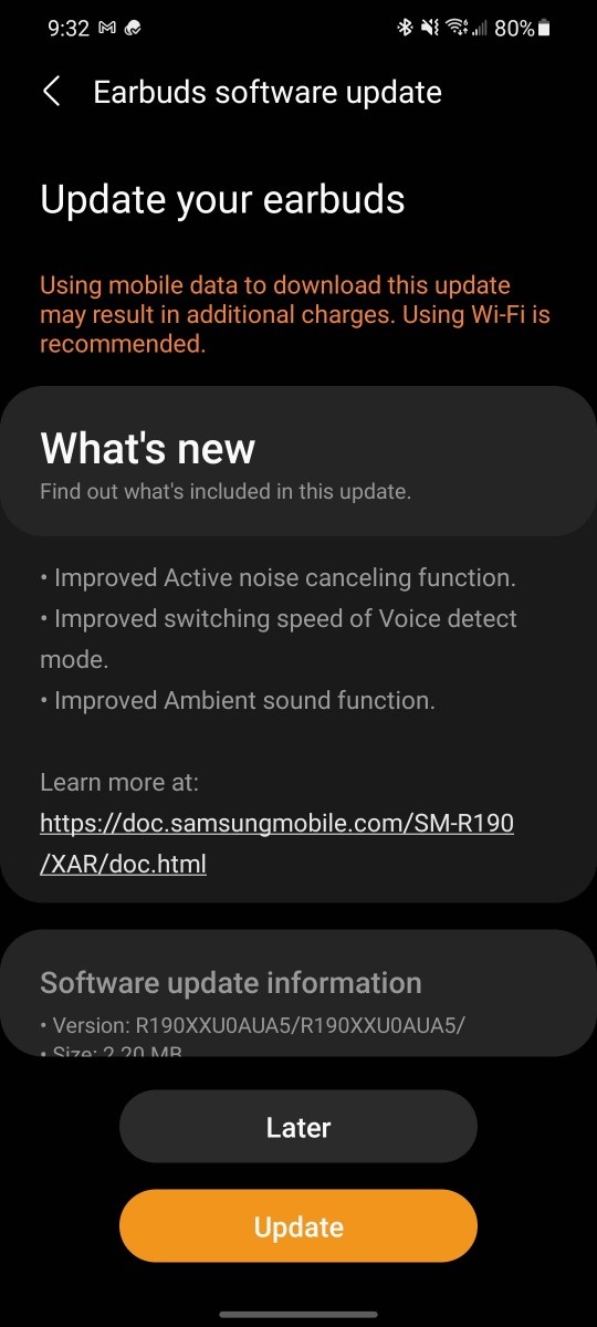 Samsung Galaxy Buds Pro Update