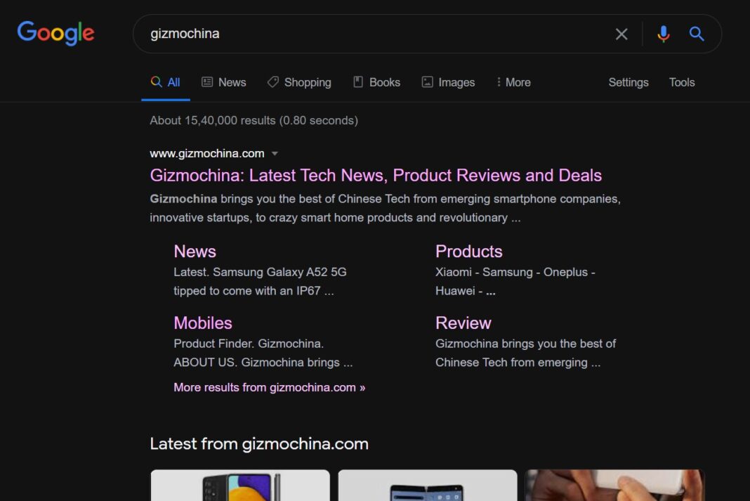 Google Search gets Dark Mode on Desktop Gizmochina
