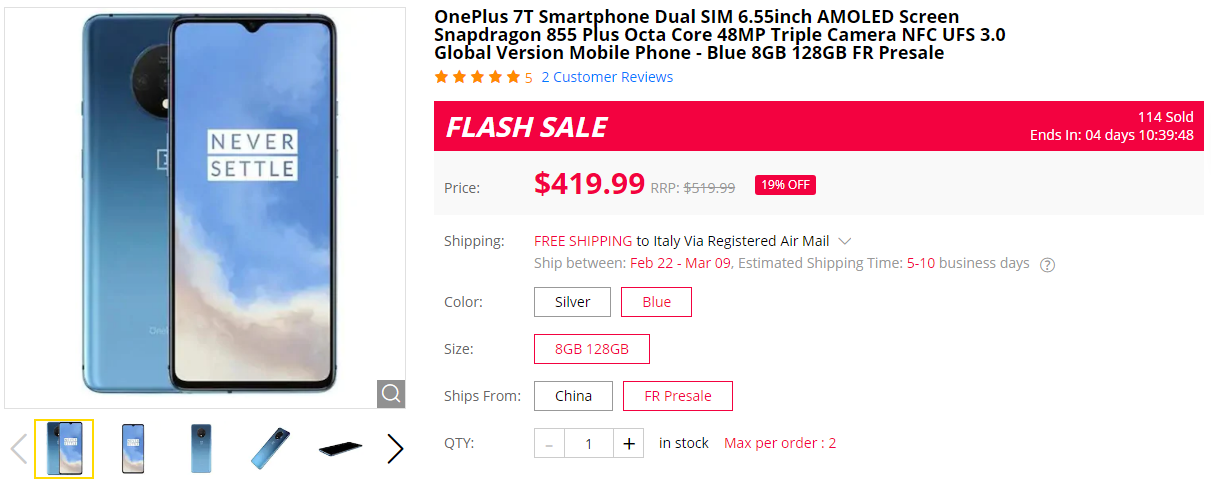 OnePlus 7T Gearbest