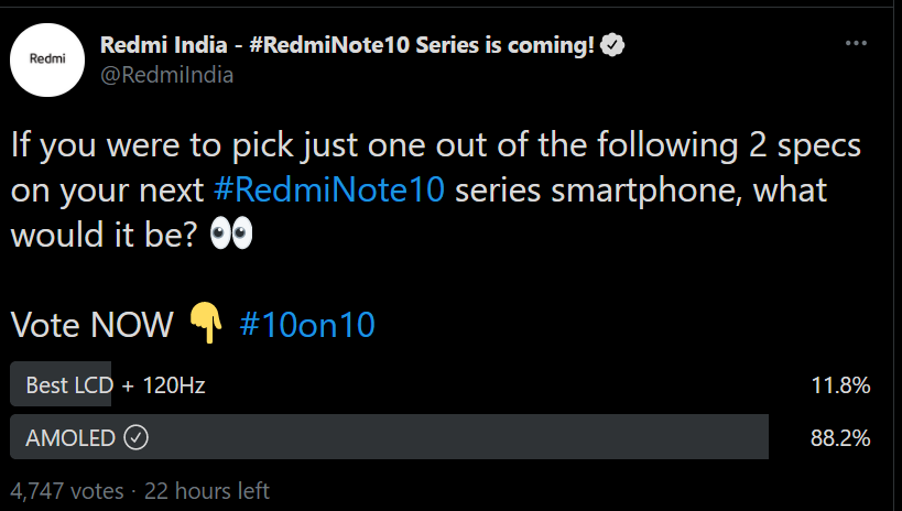 Redmi Note 10 series poll