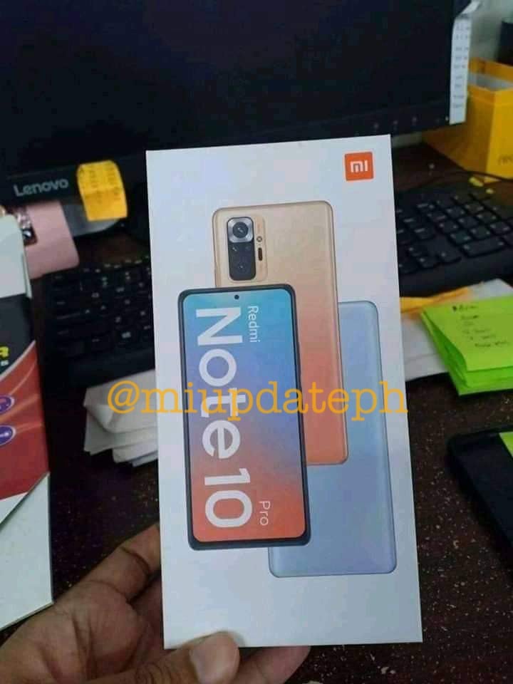 Redmi Note 10 Pro retail box leaked shot