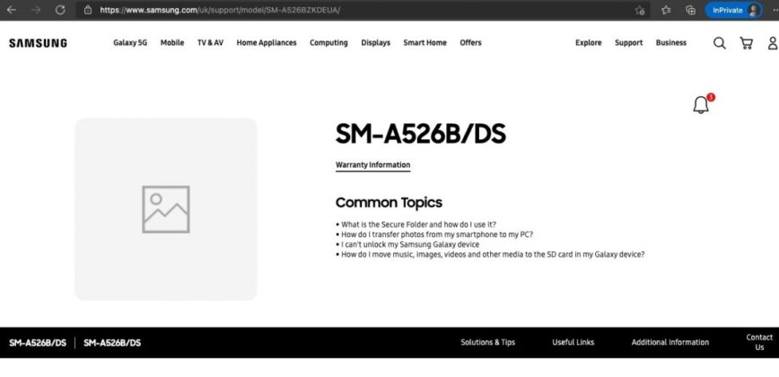 Samsung Galaxy A12 support page, user manual appears before launch in India 7