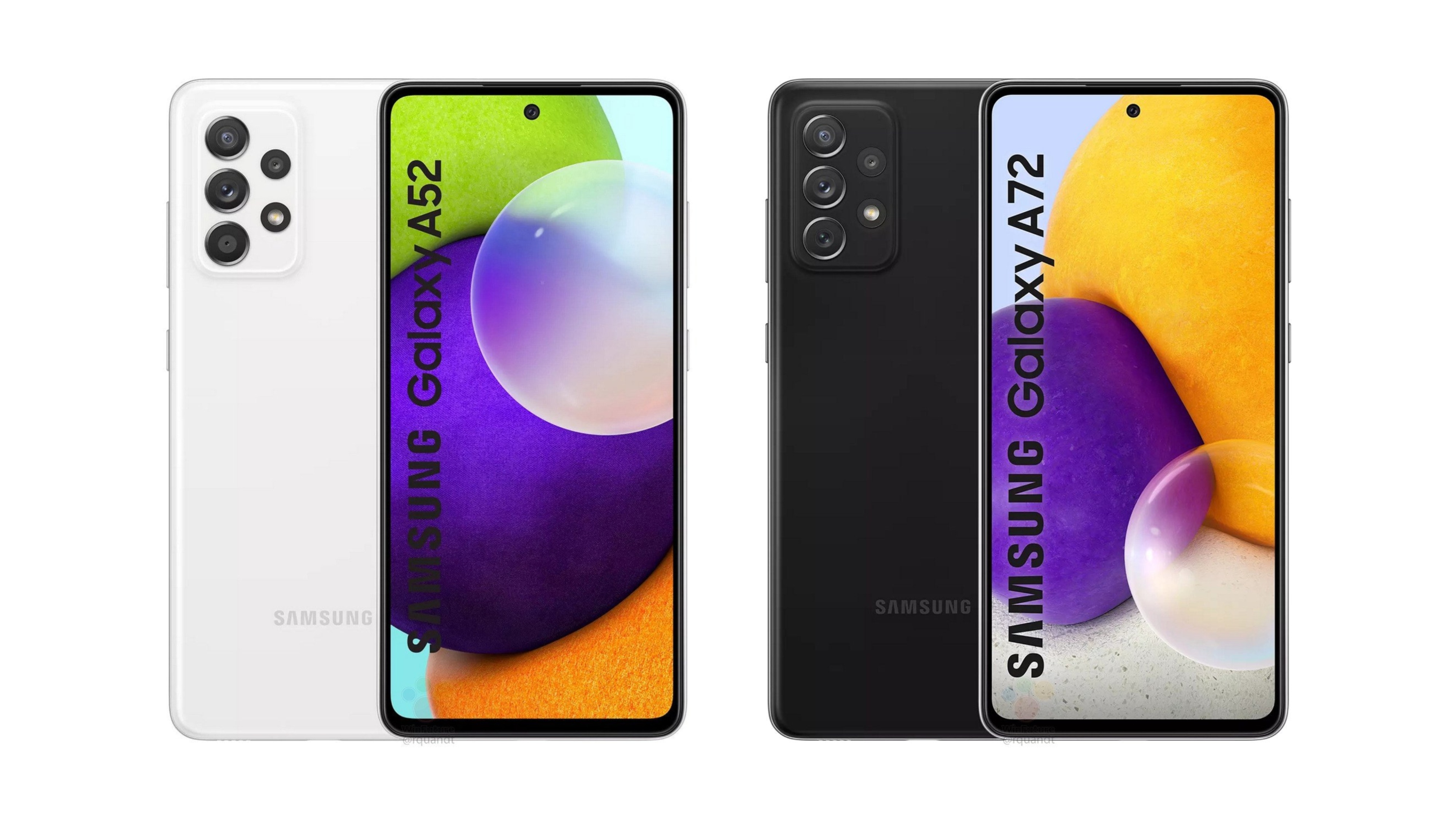 Samsung Galaxy A52 A72 Render Leak