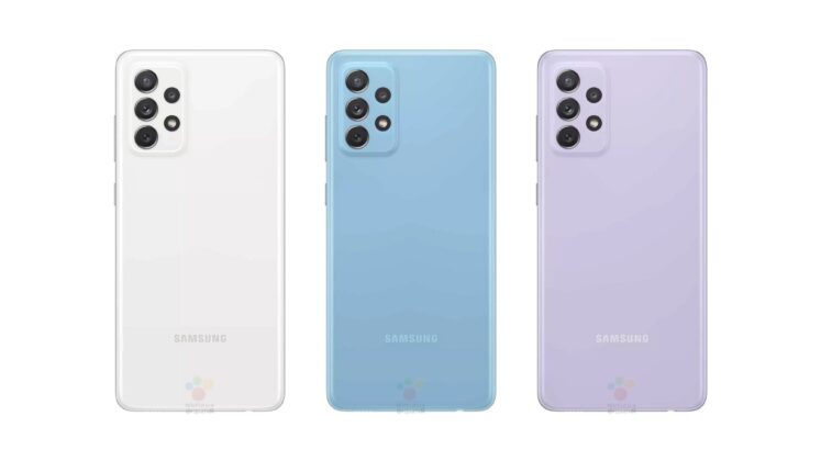 Samsung Galaxy A72 4G White Blue Violet Renders Leak Featured
