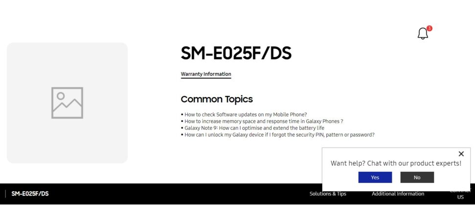 Samsung Galaxy E02 could launch soon in India as support page goes live 3 Samsung Galaxy E02