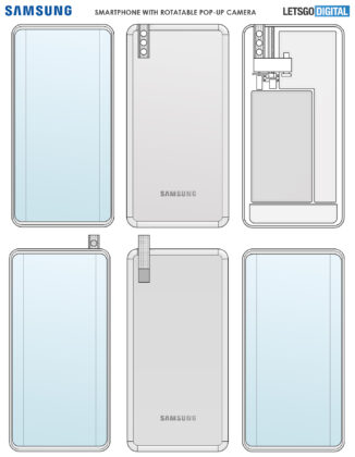 Samsung Rotatable Pop-up Camera Smartphone Design Patent 01